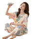 FHHUABD睡衣女夏季短袖七分裤套装宽松春夏天可外穿家居服 短袖七分裤套装684 2XL 124-134斤