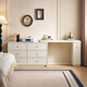 Quanyou Home French Cream Style Retractable Dressing Table Cabinet Integrated Bedroom Dressing Table Office Study Desk Storage Cabinet