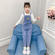 G.Duckkids kleine gelbe Ente Mädchen Denim Overalls Frühlings- und Herbsthosen Mädchen Herbst Big Children Zwei-teilige Kinder Lose und Mode Set 212 Leder Mark + Hemdhose + Hemd 130 wahre Größe kann nicht groß sein