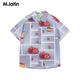 Ma Latin (M.Latin)/Shopping mall same style children's short-sleeved shirt summer new apple print shirt floral blue 130cm