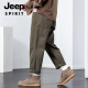 JEEP SPIRIT吉普休闲裤男士宽松潮牌秋冬新款工装长裤纯棉美式直筒裤春秋男裤 JEEPL1098-军绿 M 适合100-125斤