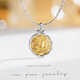 IosnIOSN jewelry original design king gold coin pendant 18k gold bamboo inlaid single pendant casual and versatile unique