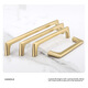 
XMSJ custom manufacturer direct sales brushed gold brass handle double hole wardrobe cabinet door drawer cabinet copper handle copper mh6624-128 hole