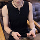 Aoxuanjue Vest Men's Summer New Style Men's Men's Randeveless Vest Casual Madeny V-образная толстовка T Top Black XL Mens предлагает 115-130JIN [Джин равняется 0,5 кг]