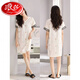 Langsha 2025 Vestido de pijamas de manga corta de verano de camisón 2025 para mujeres de verano para mujeres Silk Silk Sild Summer Cómoda Vestido de gran tamaño M9923 [almohadilla corta/sin pecho] M [90-110Jin [Jin equivale a 0.5 kg]]]