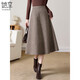 She enjoys woolen skirt female Maillard plaid woolen A-line skirt retro mid-length umbrella skirt T144B6003