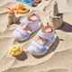 ANTA Children's Sandals Baby Shoes 2025 Summer New Velcro Toe Anti-collision Soft Elastic Beach Shoes Women Pink/ANTA White/Danube Blue-2 20
