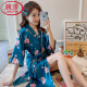 Langsha (Langsha) Ligero de lujo Japonés Kimono sexy pijama para mujeres para el verano de baño de manga corta pijamas pijama delgado helado delgada de longitud media de longitud de longitud QSM-9896# Pajamas de rosa azul