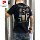 皮尔卡丹（pierre cardin）印花短袖t恤男士夏2025新款中青年修身上衣服百搭休闲半袖体恤衫 卡其色 L