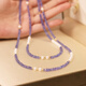 Shengbei Lavender Color High Quality Tanzanite 5mm Aurora Perfect Round Freshwater Pearl Necklace 18k Gold 42cm