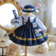 Disney Girl Judy Rabbit Oficial de policía Lolita Lolita Falda Princesa Lolita Coss Coss Cabina de primavera y vestido de verano 9735 Judy Falda (Cinturón de regalo con bolsa de cintura + cuello F 100 cm