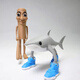 DiBorui Amerikanische Berge und Seas Tungtungsahur umgeben Figuren Ausländische verstümmelte Planet Stick Man Hai -Puppe 3d Tralao Hai Puppenschmuck