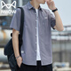 
Cat man Father's Day gift short-sleeved shirt men summer outdoor jacket lapel half-sleeved shirt casual business men