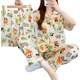Ziweiqi niedliche Buntstift Shin-Shiba-Pyjamas Frauen dreiköpfige Spring-Strickjacken kurzärmelige Hose Kleidungsanzug Großhandel 14124 170 m Vorschläge 80-95