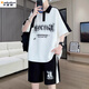 T-shirt à manches courtes Kaduton T-shirt Boy Summer 12-15 ans Junior High School Students Polo Shirt 13 Beau Big Children's Suit NZJ-6629 White (manches courtes + shorts) M 75 à 105 Jin [Jin est égal à 0,5 kg]