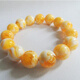 High quality amber chicken fat yellow bracelet second generation beeswax Russian material white flower bracelet necklace round bead pendant for men and women 18mm white honey amber 13 pieces