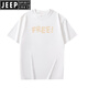 T-shirt à manches courtes en coton lourd Jeep Spirit Pure Pure Coton pour hommes T-shirt à mi-manche imprimé et décontracté à mi-manche imprimé à manches à manches à manche et à purs à manches à manches à manches de 1585 à courts