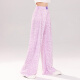 Yoyo One (Yoyo One) Pantalones de verano de niñas Pantalones delgados de pierna ancha 2025 Niños nuevos niñas grandes niños grandes Summer Summer Seda Mosquito Mosquito Summer 15122 Rosa Purple 170 170cm