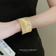 QUAMER Exaggerated Opening Wide Bracelet Women's 2025 New Bracelet Light Luxury Niche Exquisite Armband Bracelet Jewelry Gold-Style 1