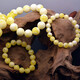 Confucian Russian white beeswax 10/25mm round bead bracelet chicken fat yellow honey with moire amber bracelet for men and women, bead diameter 18mm, 13 beads standard men's style