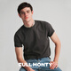 FULL MONTY【索罗娜面料】新款深灰色男士修身T恤圆领休闲凉感短袖2025夏季 深灰色70102 L
