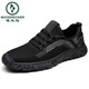 
Woodpecker men's casual shoes 2025 new sports shoes autumn breathable running shoes flying mesh men's shoes hollow travel shoes gray 9195 mesh 43