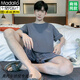 Modal 80-220Jin [Jin equivale a 0.5 kg] grandes niños de pijama para niños Summer de algodón de manga corta adolescentes de la escuela secundaria