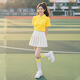 中小学生运动会开幕式旗手服装初高中生大合唱表演服啦啦队演出服 841黄色短袖+中裤+D纯白袜 XL 均码