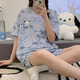 Jingpufei großer dünner Cartoon-Pyjamas für Frauen im Sommer kurzärmelig süße Hauskleidung kann außerhalb von Guangzhou dreizehn 683 Schlafhund 2xl [vorgeschlagen 125-150jin [Jin gleich 0,5 kg]] getragen werden.