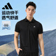 adidas阿迪达斯短袖男新款运动商务翻领POLO衫休闲T恤运动服 黑色 IN6626 S （建议体重100-120斤）