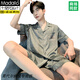 Modal à manches courtes pour hommes à manches courtes de la soie de glace 2024 Nouvelle, à la maison de soie simulée de printemps, d'été et d'automne, de vêtements de soie de soie simulés Set Ice Silk 6627 2xl (hauteur suggérée 180 et poids 15