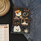 
Yunshun Passport Clip Certificate Pack Protection Case Multi-function Card Pack Travel Portable Clip Card Package Storage Air Ticket Driver's License Multi-function Card Package [Secret Cat and Dog]