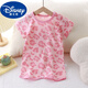 Disney baby anti-kicking nightgown for men and women children's pajamas one-piece pure cotton summer long short-sleeved baby nightgown thin home clothes Colorful bear 90 cm (baby 23 Jin [Jin equals 0.5 kg])