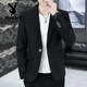 Playboy (PLAYBOY) Plaid Suit Men's Korean Style Trendy Handsome Casual Jacket New Spring Korean Style Personalized Small Suit Outer Clothes XF8815 Dark Gray L (105-120Jin Jin equals 0.5 kg)
