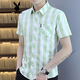 
Playboy (PLAYBOY) plaid shirt men's short-sleeved summer casual handsome Korean style slim-fitting trend men's shirt versatile half-sleeved inch shirt 838 yellow L 105-119Jin [Jin equals 0.5 kg]