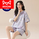 Catman (MiiOW) pajamas with breast pad for women in summer new cartoon internet celebrity pure cotton shorts suit sweet and can be worn outside home clothes CK-6173 M - chest pad