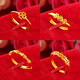 Japanese and Korean fashion women's style four-line open women's ring factory direct sales imitation gold fashion women's gold-plated small ring copper coin opening adjustable