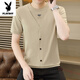 Playboy a un t-shirt à manches courtes en V pour hommes en été à la tendance des boutons minces pour les faux cotons mercerisés en deux pièces pour hommes 5588-6623 blanc M 90-105Jin [Jin est égal à 0,5 kg]