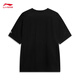 Li Ning quick-drying T-shirt丨Anti-bacterial cool round neck short-sleeved T-shirt men's summer outdoor printed casual loose sports top [pattern LOGO high elastic anti-wrinkle] Black 829-2 S