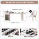 Fashidu cream-style slate island dining table integrated 2025 new popular style retractable small-sized household multi-functional tea table tea stove style rail socket island table + 6 chairs 1.4 meters total telescopic length 142-170cm