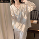 Modal gold velvet pajamas for women for women for autumn 2025 new long-sleeved trousers sweet princess style lace spring and autumn winter 9926-Turmeric M (recommended 80-100Jin [Jin equals 0.5 kg])