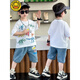 G.Duckkids Little Yellow Duck Set de manga corta para niños 2025 Summer Medium y gran ropa para niños Boy Ultraman Ultraman Set 1283 Set-White 110