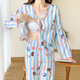 Hualin Mode-Pyjamas mit Brustpolstern für Frauen lange Ärmel Dünne Hauskleidung lose zweiteilige Set 846# Garden Elephant 180 xl