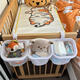 Qiaole Bear Baby Game Zaun Zaun Krippe Hängende Beutel Multifunktional Windel Windel Aufbewahrungstasche Hanging Bag Lagerregal