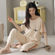 Reine Baumwoll-Kurzärmer-Pyjamas Set Summer Cottonhose Dünne Cartoon-Heimkleidung kann im Frühjahr und Herbst Y9717 m abgen