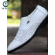 Holzspecker Sommerlederschuhe Herrenloch hohle Leder Sandalen koreanische Version White Herrenschuhe Britische formale lässige Schuhe atmungsaktive neue Style White Hollow Style 1098-1 38
