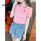 Pierre Cardin Offizielle Marke High-End Polo-Shirt kurzärmelig T-Shirt-Hemd-Hemd Revers Sport Top Lose Stickerei Kindergarten Kleidung Sommer 9926# Pink S Empfohlene 60-75 Jin [Jin Equals Equals Equals]))