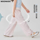 MoonKids Girls Summer Pantalon Enfants 2025 Nouvelle robe d'été Pantalon large à jambes larges Pantalons de survêtement décontracté Pantalon droit à deux paires [15292 rose + 15277 bleu] 120 cm