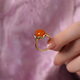 Dara beeswax ring open single ring S925 silver gold-plated old wax women's ring for mother in the year of birth, Chinese Valentine's Day gift for girlfriend