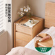 Mesa de noche de madera sólida original estilo de roble de roble moderno pequeño gabinete de almacenamiento de noche extremadamente estrecho L7027 [roble] Mesa de noche estrecha de tres pulsas 320*360*550 mm